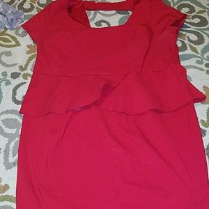Red peplum pinup style dress